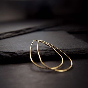 Extraordinary, fine hoop earrings 14k gold plated, minimalist, original, bachelorette, gift, boho style, earring, gold