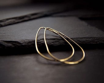 Extraordinary, fine hoop earrings 14k gold plated, minimalist, original, bachelorette, gift, boho style, earring, gold