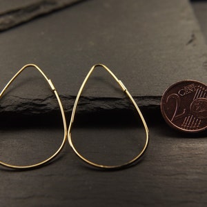 Extraordinary, fine hoop earrings 14k gold plated, minimalist, original, bachelorette, gift, boho style, earring, gold image 2