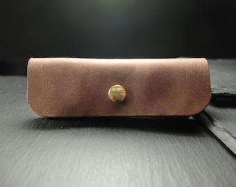 Minimalist wallet leather wallet coin purse made of leather handmade men's wallet for coins cash gift for men