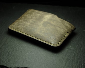 Minimalistisches Wallet Leder Geldbörse Brieftasche aus Leder Kreditkartenhalter handgefertigt Herren wallet Kreditkartenetui grey grau