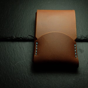 Minimalist wallet cognac italian leather wallet leather wallet credit card holder handmade mens wallet men case minimalism gentlemen Father