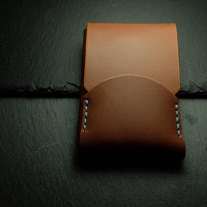 Minimalistisches Wallet fox braunes belgisches Leder Geldbörse Brieftasche Kreditkartenhalter handgefertigt Herren wallet men Etui