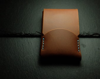 Minimalist wallet cognac italian leather wallet leather wallet credit card holder handmade mens wallet men case minimalism gentlemen Father