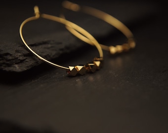 Extraordinary, fine hoop earrings 14k gold plated, minimalist, original, bachelorette, gift, boho style, earring, gold