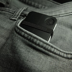 Billetera minimalista Billetera de cuero negro mate Billetera hecha de cuero Titular de tarjeta de crédito Titular de tarjeta de visita Money Clip Tarjetas de visita