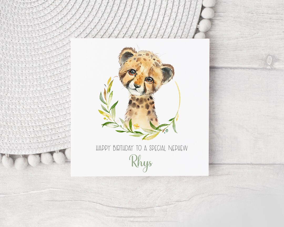 Cheetah Birthday Card Personalised Cheetah Gifts - Etsy
