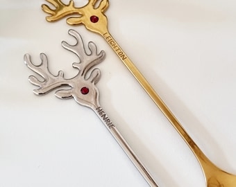 Personalised Reindeer Hot Chocolate Spoon - Christmas Eve Box Gifts