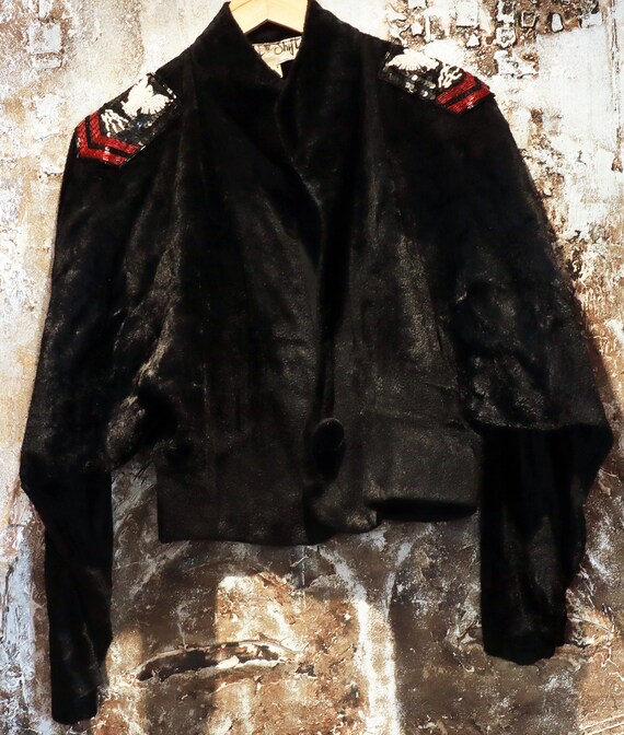Nightshift 80's/90's Velvet Beaded Military Phoeni