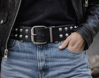 ANN DEMEULEMEESTER ヴィンテージ スタッズ レザーベルト ゴシック