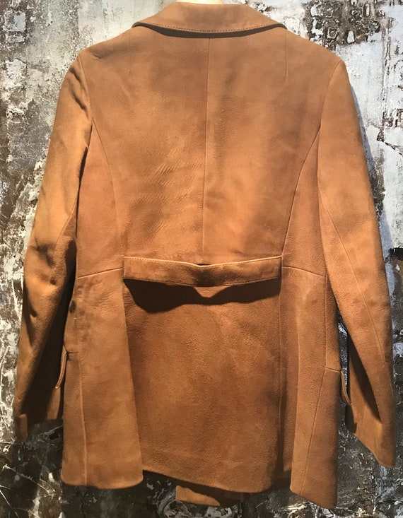 1960's Kid Suede Pea Coat Double Breasted Tan - image 2