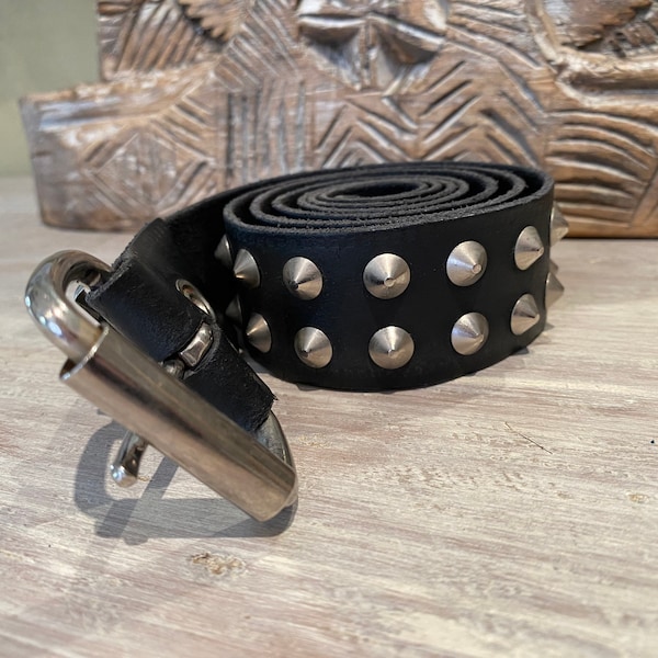 90’s Grunge Heavy Metal Punk Rock Leather Metal Studded Vintage Belt