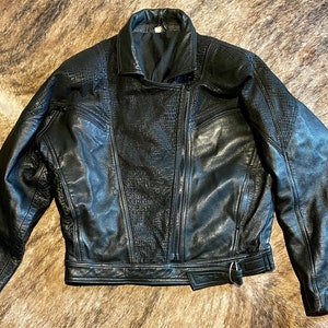 90s Nineties Vintage Leather and Suede Batwing Jacket. Immaculate.