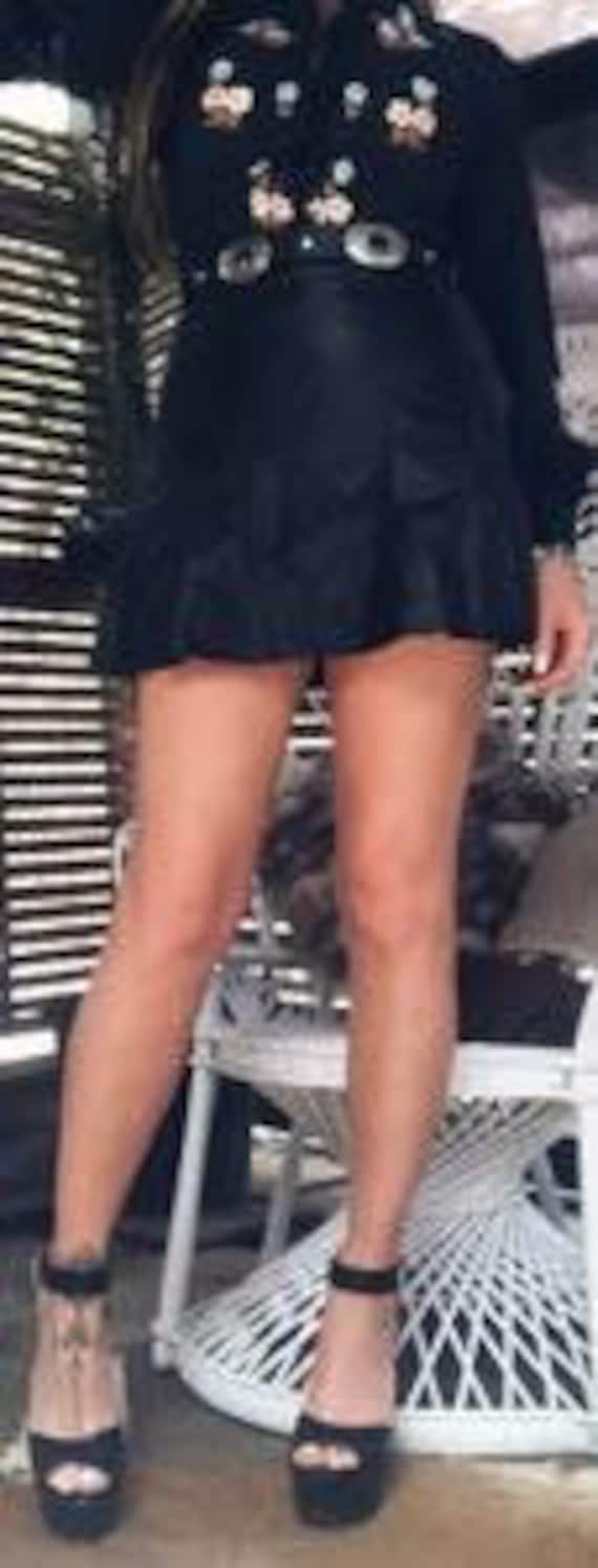 80’s Flip Skater Leather Mini Skirt