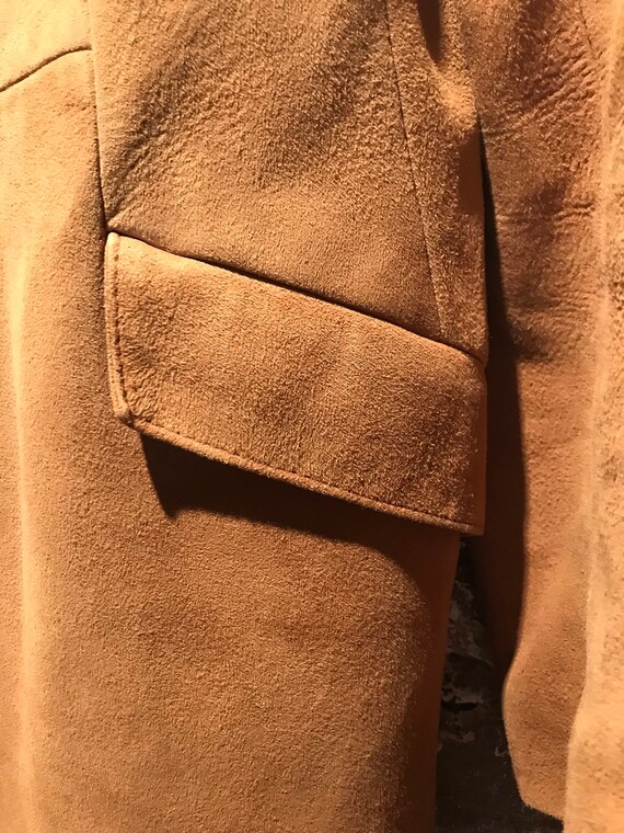 1960's Kid Suede Pea Coat Double Breasted Tan - image 5
