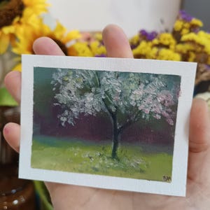Original ACEO Oil Painting: Miniature Tree Landscape Art (2.5&quot; x 3.5&quot;)