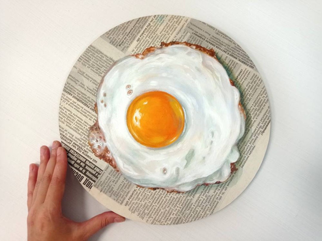 Fried Egg Realistic Painting Egg Original Acrylic Painting on Etsy