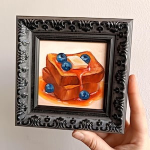 Mini French Toast & Blueberry Painting: Framed Food Art