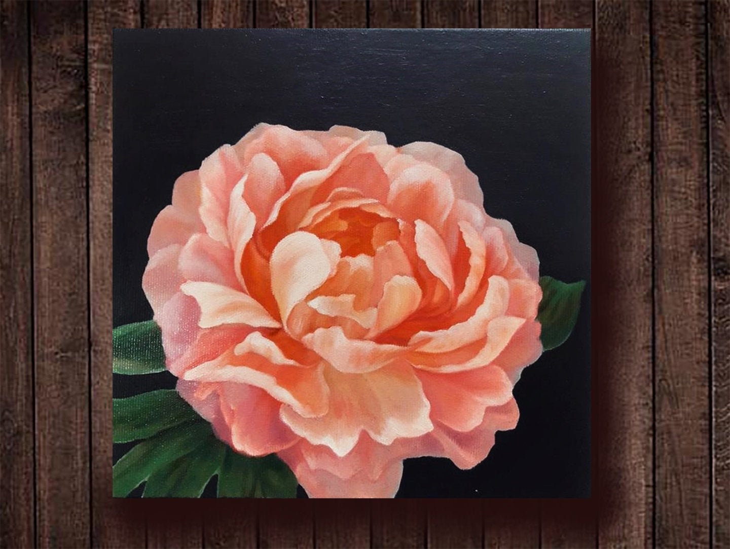 Peonies Painting Flowers Art Original Oil Painting Wall Art Decor Pink Flower On A Black Background