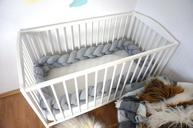 Braided Crib Bumper Knot Cushion Decorative Pillow Baby Shower Gift Newborn Crib Toddler Bed Bumper Baby Cot Bumper