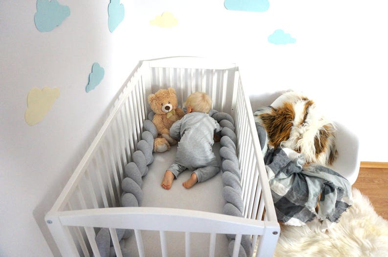 Braided Crib Bumper Knot Cushion Decorative Pillow Baby Shower Gift Newborn Crib Toddler Bed Bumper Baby Cot Bumper