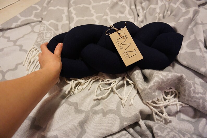 Braided Crib Bumper Knot Cushion Decorative Pillow Baby Shower Gift Newborn Crib Toddler Bed Bumper Baby Cot Bumper