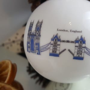 London bauble,  ceramic tree ornament, London landmarks gift, Christmas tree ornament, Gift for Dad, Gift for Brother, Gift for Mom