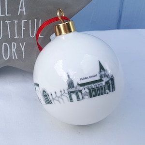 Dublin bauble, Travel gift, Christmas tree ornament, Personalised bauble, Ireland gift,
