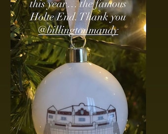 Aston Villa bauble, Christmas tree gift football fan, Ornament for Dad, Soccee gift for him