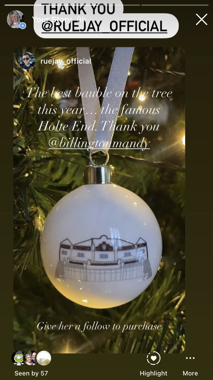 Aston Villa bauble, Christmas tree gift football fan, Ornament for Dad, Soccer gift for him, Brother present, Stocking stuffer