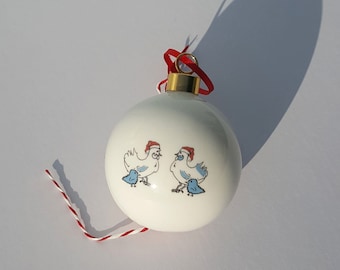 Set of 3 baubles, mix and match animal Christmas tree ornaments