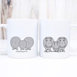 Cute hippo ceramic coffee mug