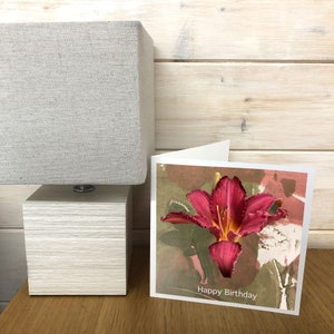 Carte personnalisée pour maman, carte Love Mum, carte fleur de lys, carte personnalisée, carte florale, carte d'anniversaire maman, carte d'anniversaire carte jardinier
