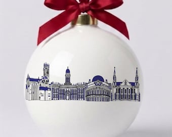 Leeds Bone China Bauble, Personalised Christmas Tree Decoration