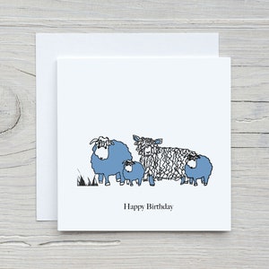 Carte d'animal mouton, jolie carte d'anniversaire mouton