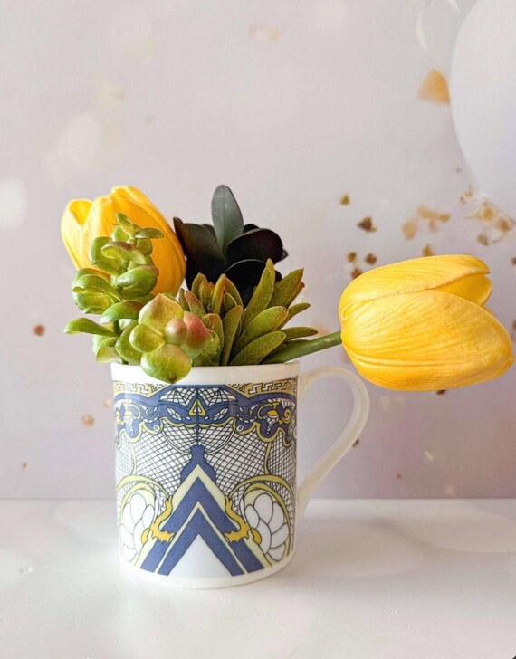 Art Deco Bone China Mug: Illustrated Luxury Coffee Cup (350ml)