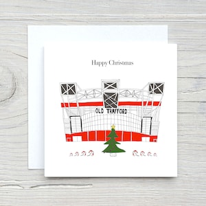 Man U Old Trafford Weihnachtskarte, personalisierte Man U Old Trafford Karte