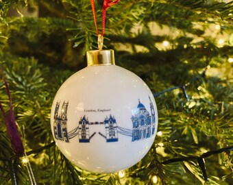 Victoria and Albert bauble, bone china bauble