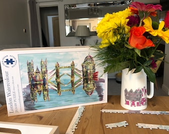 London Landmarks Jigsaw Puzzle, Watercolour Art