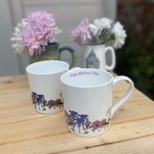 Taza de porcelana floral, taza con flores de 350 ml, regalo para amantes de las flores, bonita taza para ella, regalo para amantes del té, artículos de cocina, vajilla