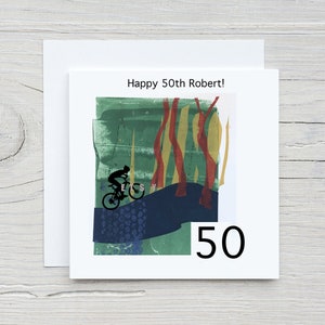 Geburtstagskarte Sohn, 18. Geburtstag, 40. Geburtstag, Geburtstagskarte personalisiert, Geburtstagskarte für Papa, Geburtstagskarte für Sohn, Radfahrer Geschenk