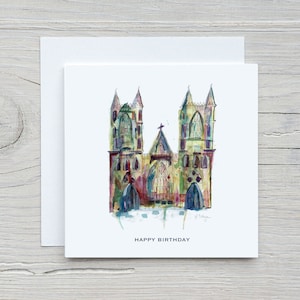 Carte Londres pour papa, carte d'anniversaire cathédrale pour maman, carte de retraite, carte personnalisée