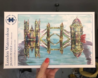 London, England Jigsaw puzzle 1000 piece watercolour, Puzzle gift,gift for Mum , gift for Gran, Gift for sister, Royalty gift