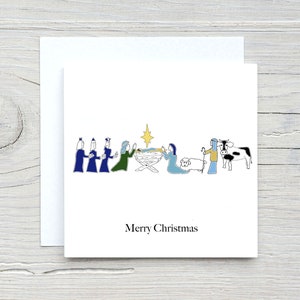 Carte de Noël religieuse personnalisée crèche