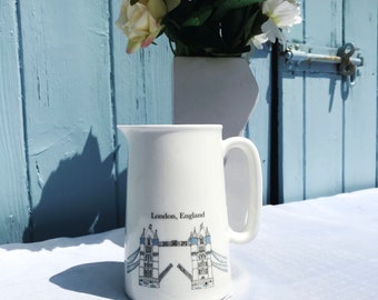 Extra Large 2 Pint Bone China Jug: Historic Building Illustration