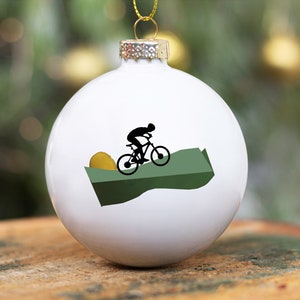 Personalised Bike Christmas Bauble: Bone China Cycling Gift