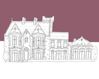 Custom Wedding Venue Illustration: Personalized Art Print