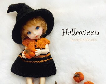 Outfit Irrealdoll  Lati Yellow PukiFee Tiny set Halloween Clothes BJD dolls LatiYellow Suit Witch Irrealdoll Hat Witch BJD Shoes with bats