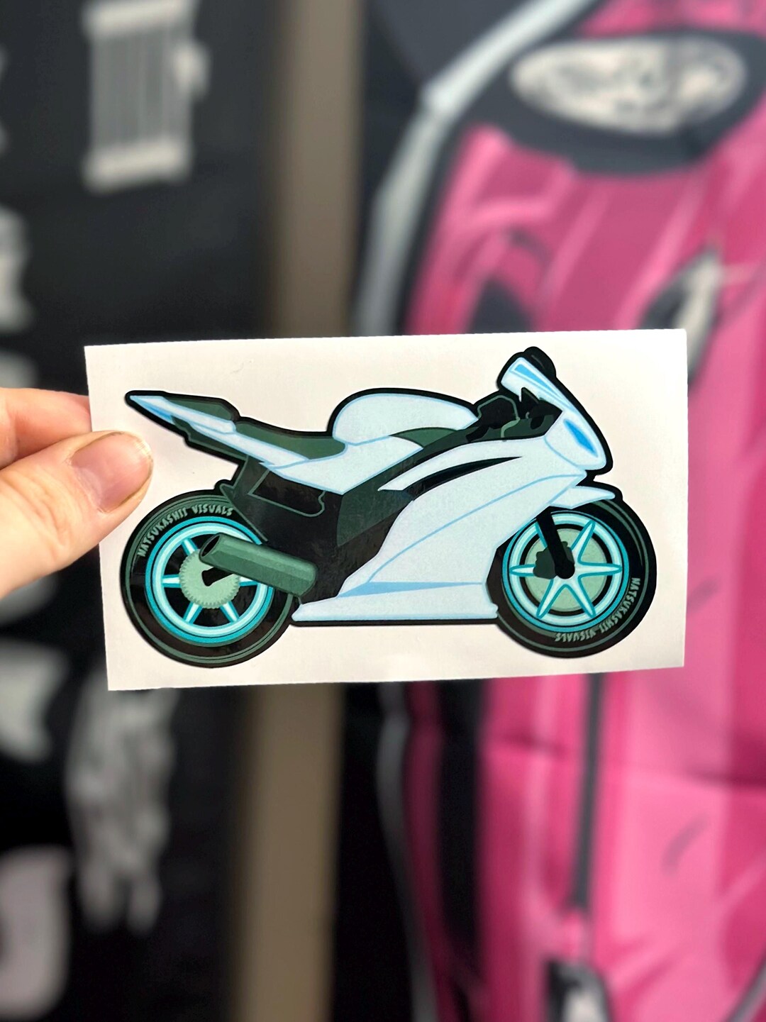 White R6 Sticker Cute White and Blue R6 Rider – Funny Motorcycle Vinyl Sticker - Etsy