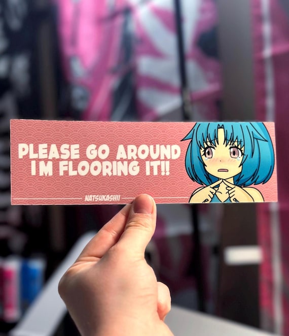 Flooring It JDM Anime Girl Car Sticker – Funny Mechanic Decal